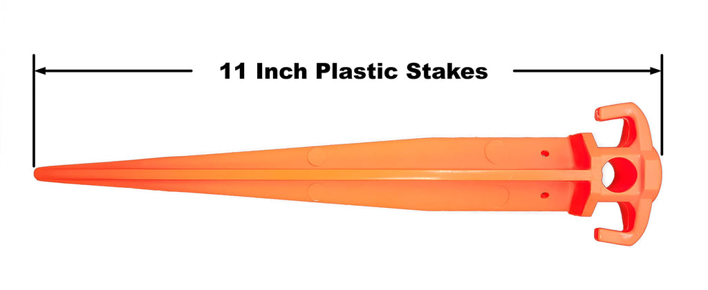 Lifstar 11-Inch 12-Pcs Tent Pegs Garden Stakes Durable And Strong Plastic Tent Stakes For Beach Mat, Camping Tent, Beach Umbrell