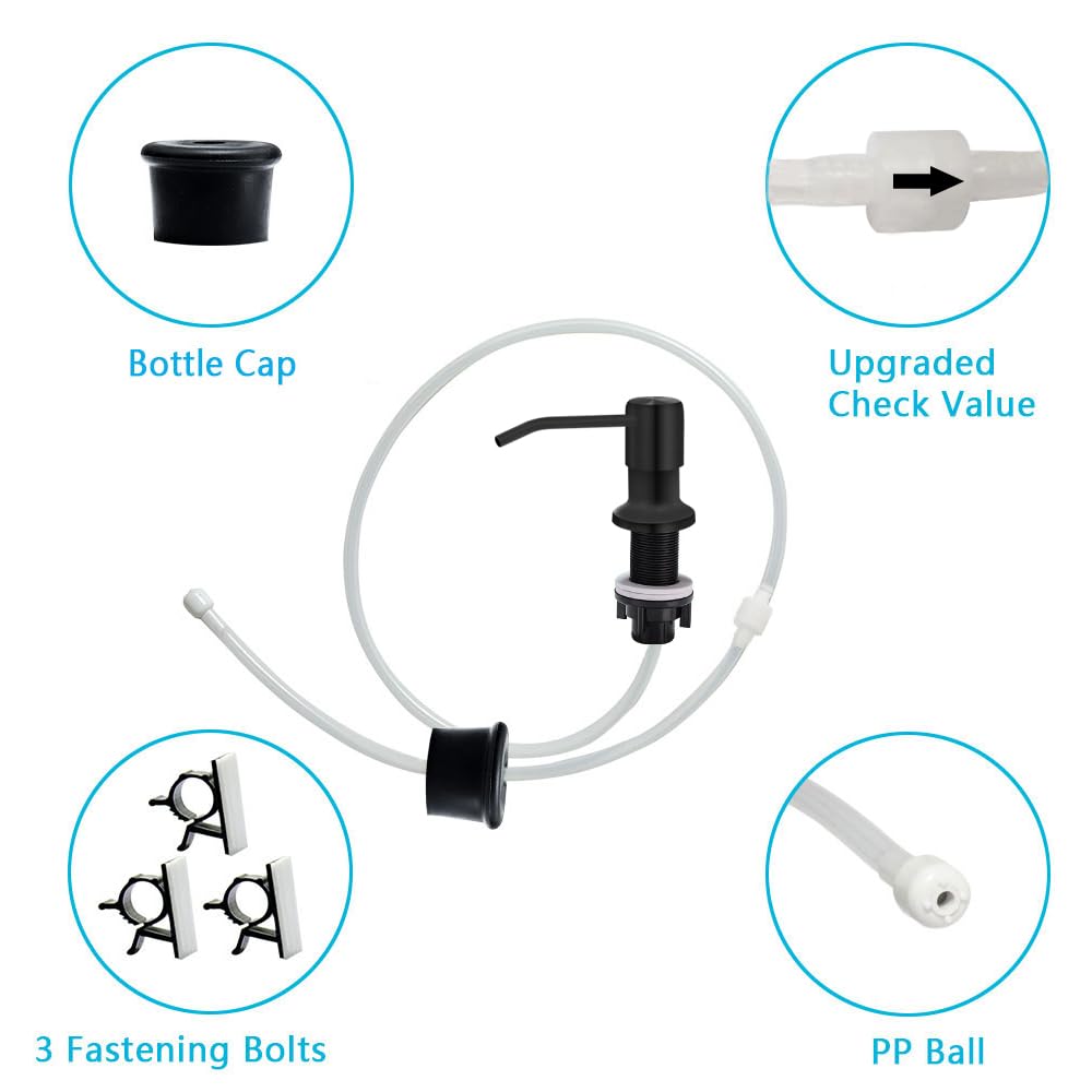 Soap Dispenser For Kitchen Sink, Countertop Soap Dispenser Pump, 47 Silicone Extension Tube Connect To The Soap Bottle Directly,