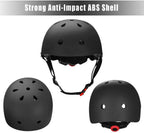 Adjustable Helmet For Ages 3-16 Kids Toddler Boys Girls Youth,Protective Gear With Elbow Knee Wrist Pads For Multi-Sports Skateb
