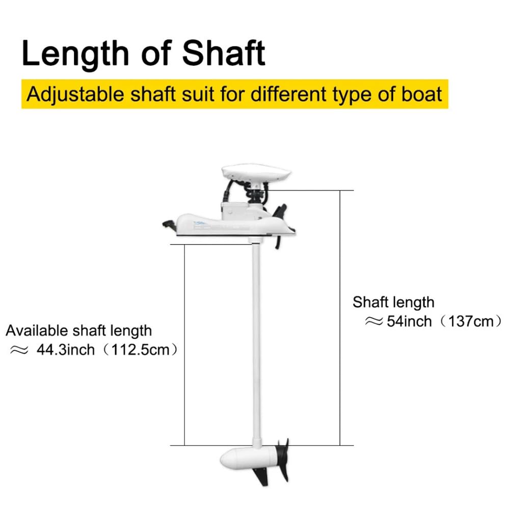 Aquos Haswing White 12V55Lbs 54Inch Bow Mount Trolling Motor With 2.4G Remote Control, Wireless Foot Control, Quick Release Brac