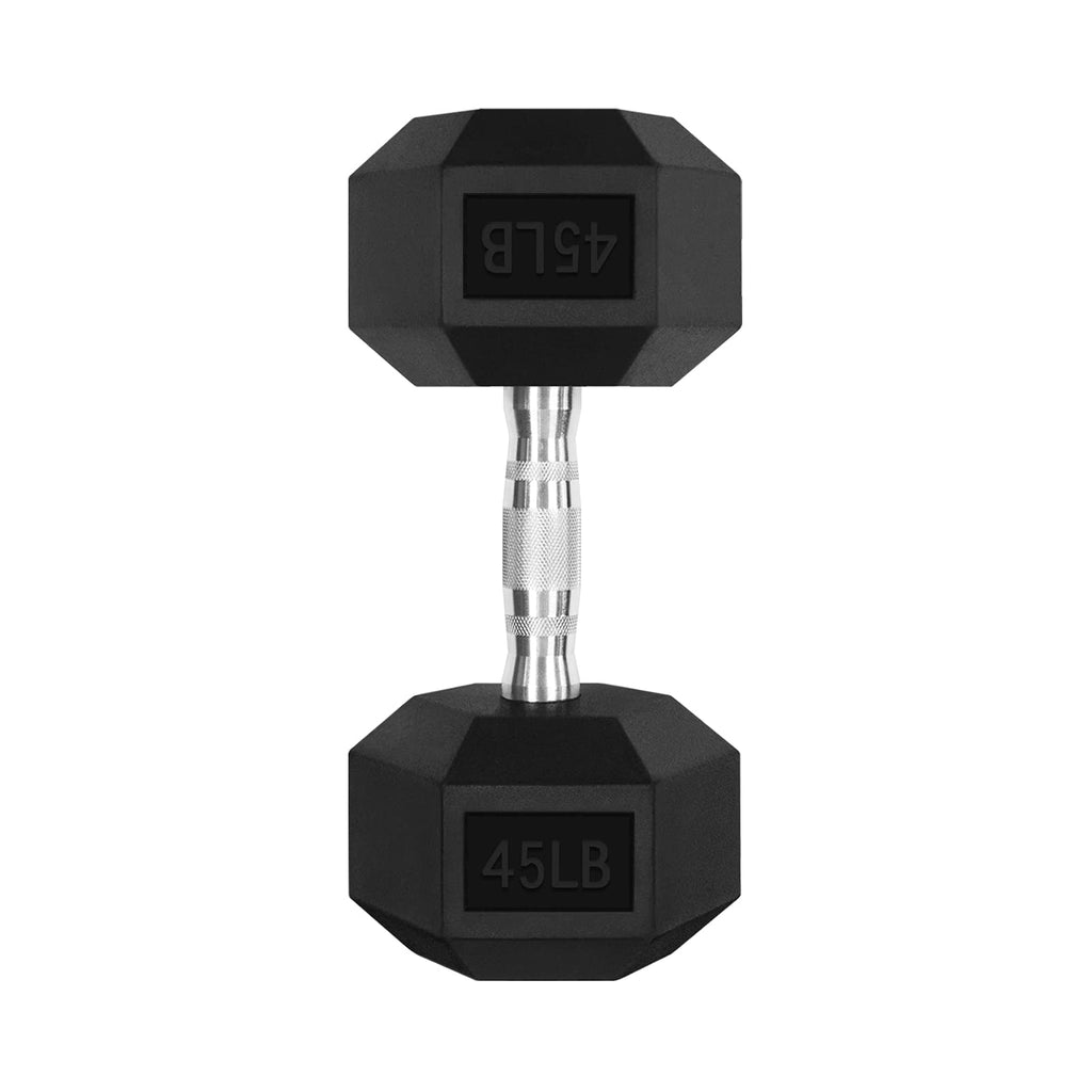 Ritfit 45Lb Dumbbells Rubber Encased Dumbbell Sets With Optional Rack For Home Gym, Coated Hand Weights For Strength Training, W