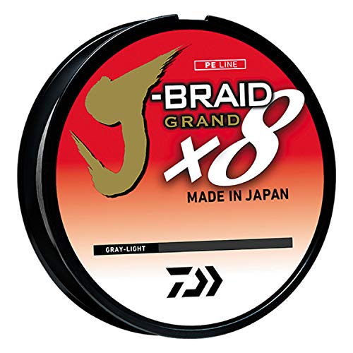 Daiwa Jbgd8U6-150Gl J-Braid X8 Grand Braided Line, 150 Yards, 6 Lbs Tested, .003'' Diameter, Light Gray