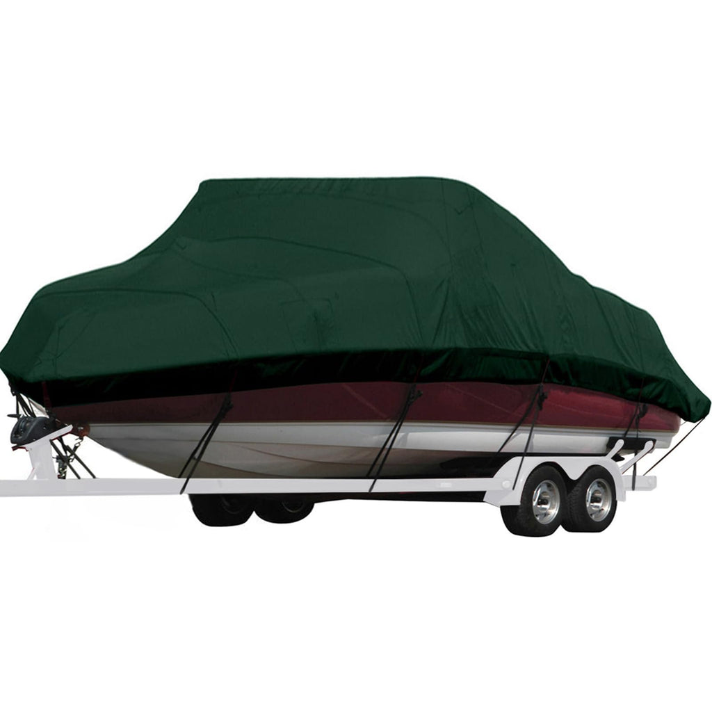 Seamander Waterproof Boat Cover, Solution-Dyed Yarn Marine Grade Cover Fits 24' To 26' Ft Bass, V-Hull, Tri-Hull, Fish & Ski, Ru