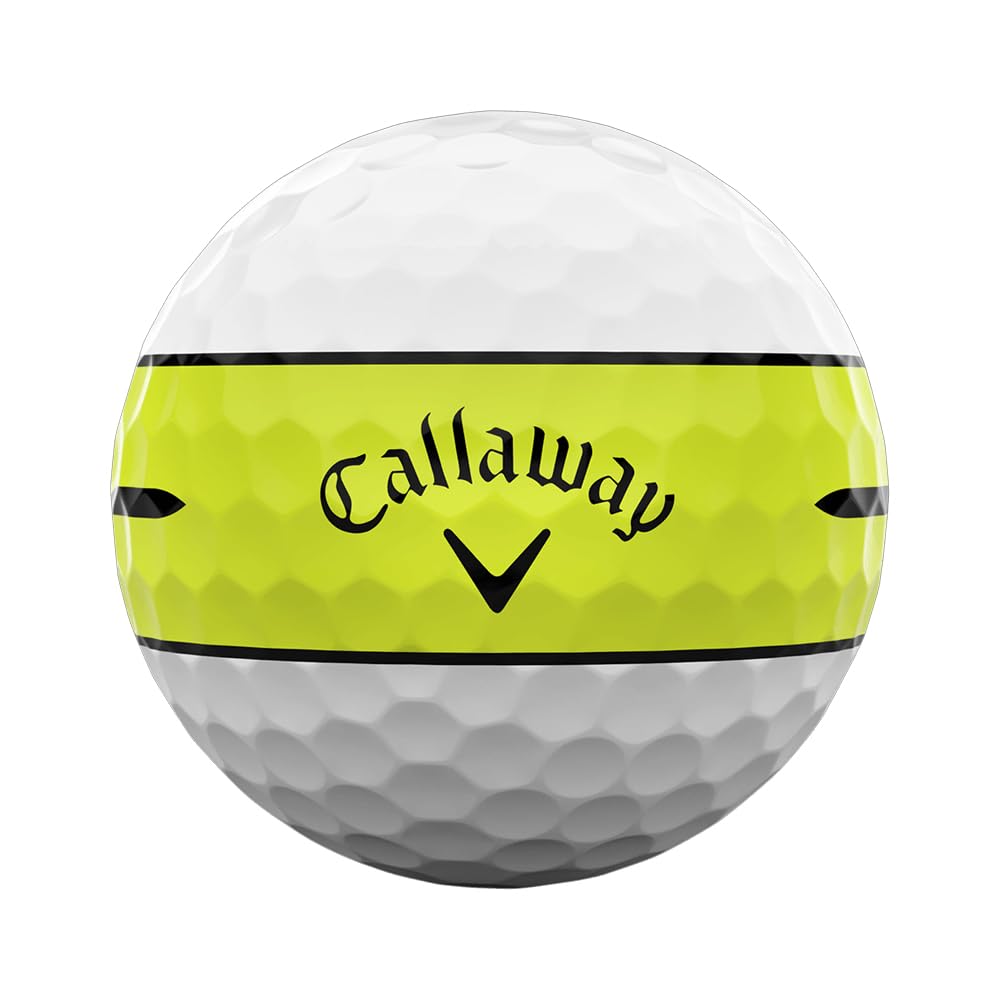 Callaway Golf Chrome Tour 360 Stripe Golf Ball (Yellow)