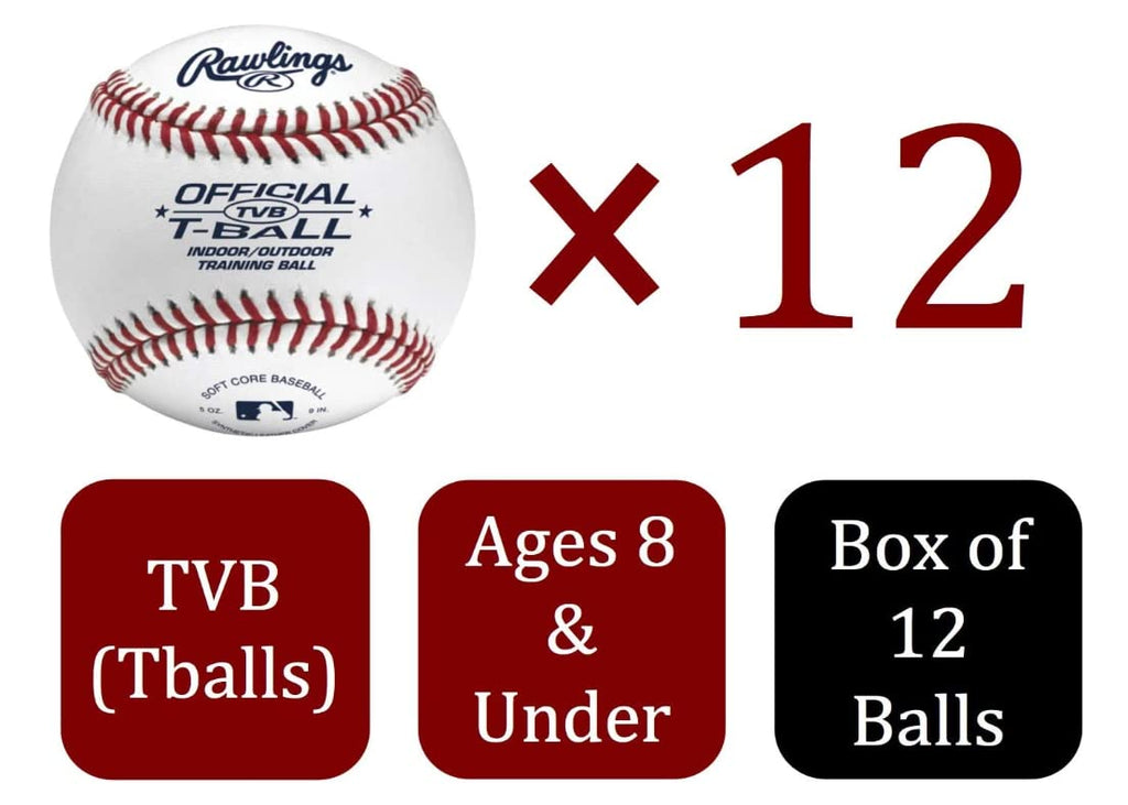 Rawlings  Official T-Balls  Tvb  Youth/6U  12 Count  Sponge Rubber Core  Indoor/Outdoor