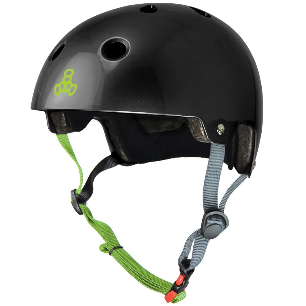 Triple Eight Dual Certified Bike And Skateboard Helmet, Black Glossy, Small / Medium