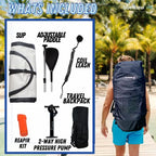 Blue Water Toys Portable Inflatable Stand Up Paddle Board Kit With Pump, Backpack, Coil Leash, And Repair Kit, Sup 350 Pound Lim