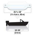 Seachoice 79001 Twin Eye Ribbed Fender, 4--Inch X 16-Inch, White