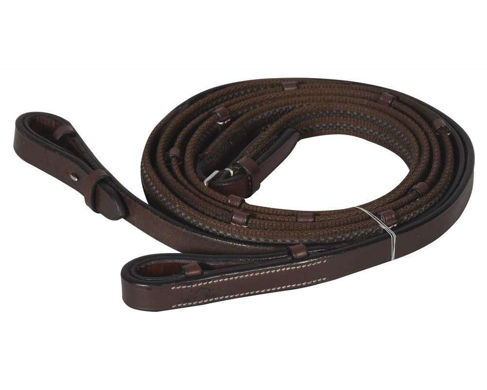 Henri de Rivel Pro Rubber Lined Web Reins - Black - Horse