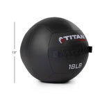 Titan Fitness 18 Lb - 30 Lb Soft Shell Medicine Wall Ball With Poly-Composite Laminate Cross Texture Non-Slip Grip For Throwing,