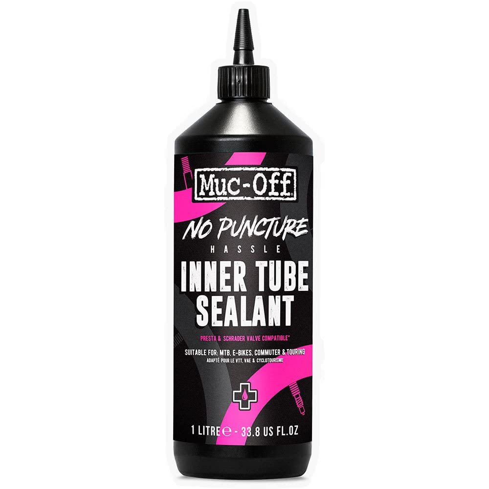 Muc-Off No Puncture Hassle Inner Tube Sealant, 1 Liter - Bike Tube Puncture Repair Sealant - Bike Tire Sealant For Mtb/Road/Grav