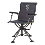 Summit Treestands Shooting Chair | Ideal Hunting Chair For Blinds | Wide Feet For Uneven Ground Or Mud, Black (Su88023)