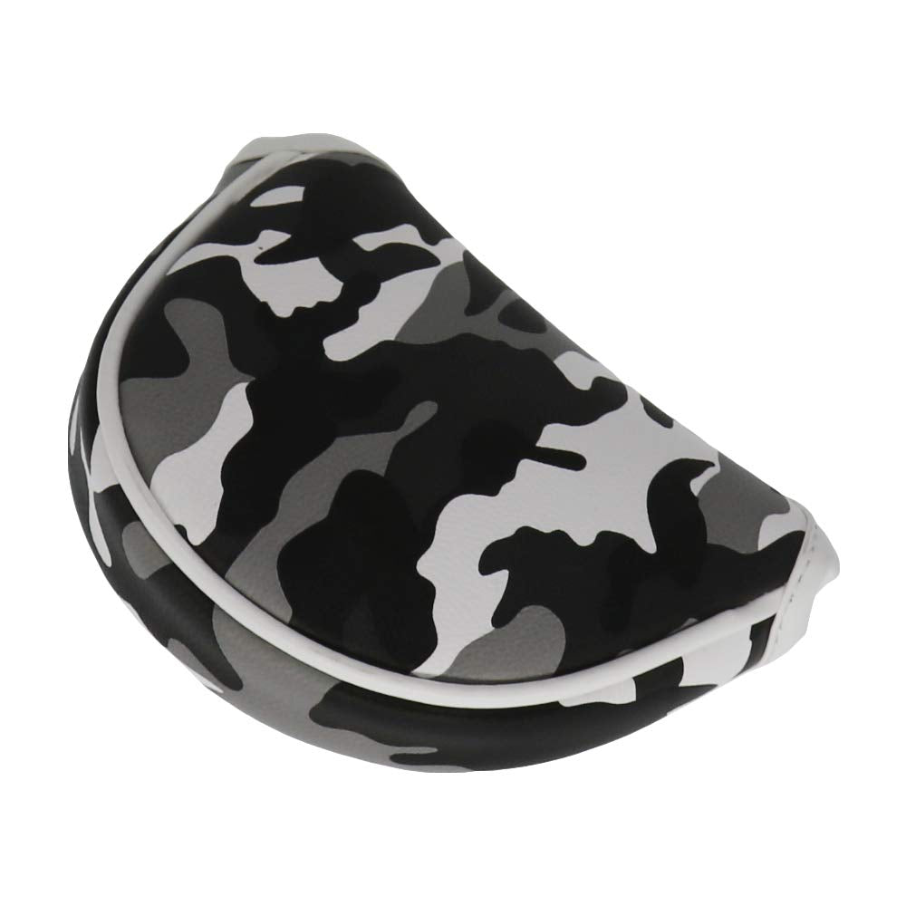 Seacloud Golf Head Cover Small Size Pu Leather Camouflage Style Mallet Putter Headcover Designed For Smaller Mallet - Gray