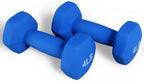 Fitvids Neoprene Dumbbell Hand Weights, Anti-Slip, Anti-Roll, Hex Shape Colorful, 4-Pound, Pair