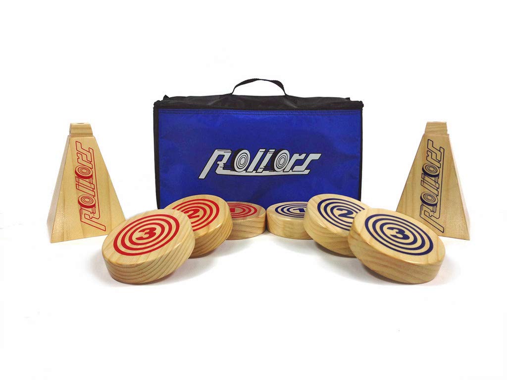 Rollors Backyard Set - Lawn Game for Summertime Fun, Reunions, Camping, Parties, BBQs, Picnics & Beach Days - All Wood Outdoor Y
