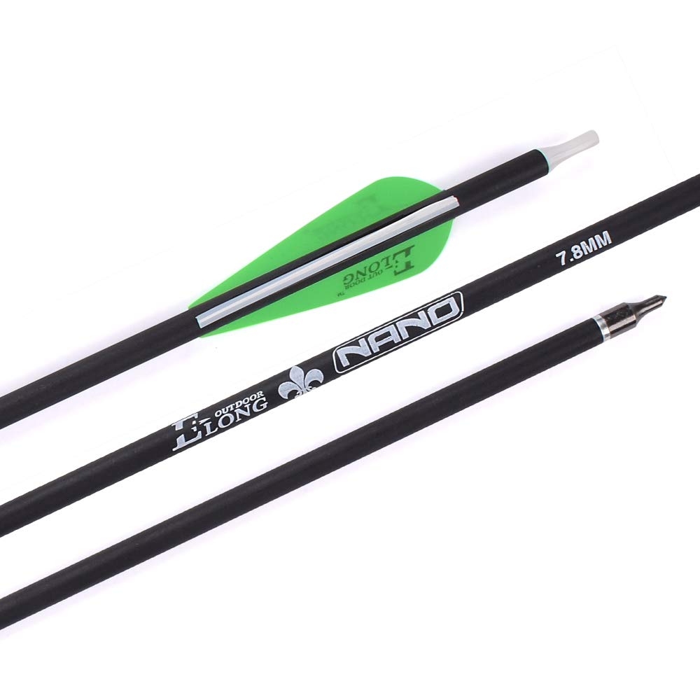 Archery 28Inch Carbon Arrow Practice Hunting Arrows With100 Grain Removable Tips For Compound & Recurve Bow(Pack Of 12)