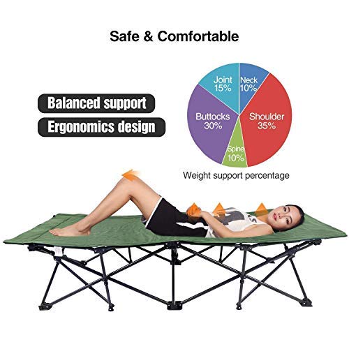 Redcamp Oversized Camping Cots For Adults 500Lbs,33'' Extra Wide Tall Sleeping Cots Heavy Duty, Xl Cots Portable For Outdoor Ind