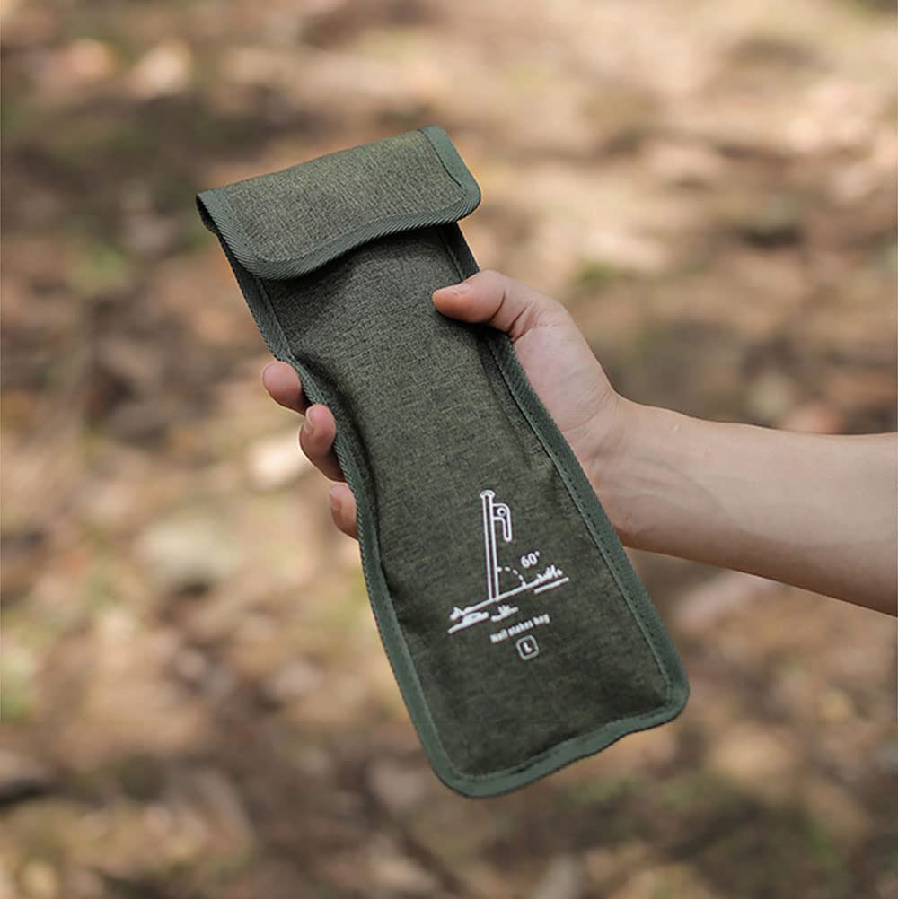 2Pcs Tent Stakes Bags(S+L) Puncture Resistant Tent Peg Storage Bags Large Capacity Waterproof Nail Pouch For Hiking Camping