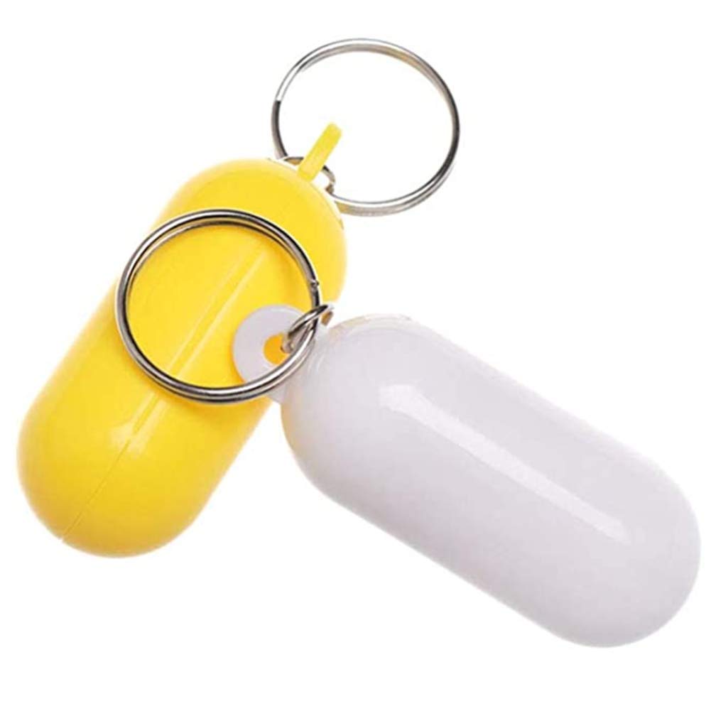 Luzen 4Pcs Plastic Floating Keychain Pill-Shape Floating Key Ring Key Float Keychain Pendant For Boating Fishing Kayak Surfing S