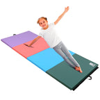 Gymnastics Mat 8X4X2'' Foldable Tumbling Mats With Carrying Handles Four Fold Thick Exercise Mat For Home Aerobics Stretching Yo