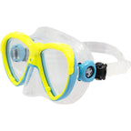 Akona Tobago Scuba And Snorkeling Dive Mask With Clear Silicone Skirt And Single Tempered Lens - Blue