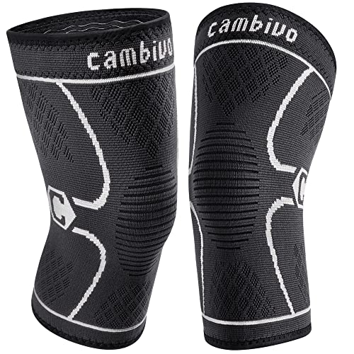 Cambivo 2 Pack Knee Brace, Knee Compression Sleeve For Men And Women, Knee Support For Running, Workout, Gym, Hiking, Sports (Gr