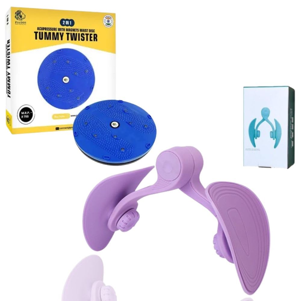PRO365 Tummy Twister & Pelvic Floor Trainer Combo | Waist Twisting Disc with Thigh & Hip Strengthener | Full Body Toning, Core W