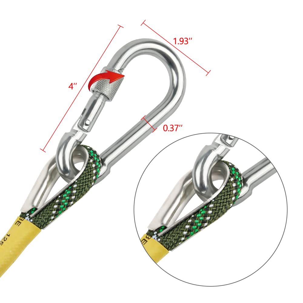 X Xben Outdoor Climbing Rope, 8Mm Diameter Static Rock Climbing Rope 40M(132Ft) Tree Climbing Rappelling Rope With Hooks, Escape