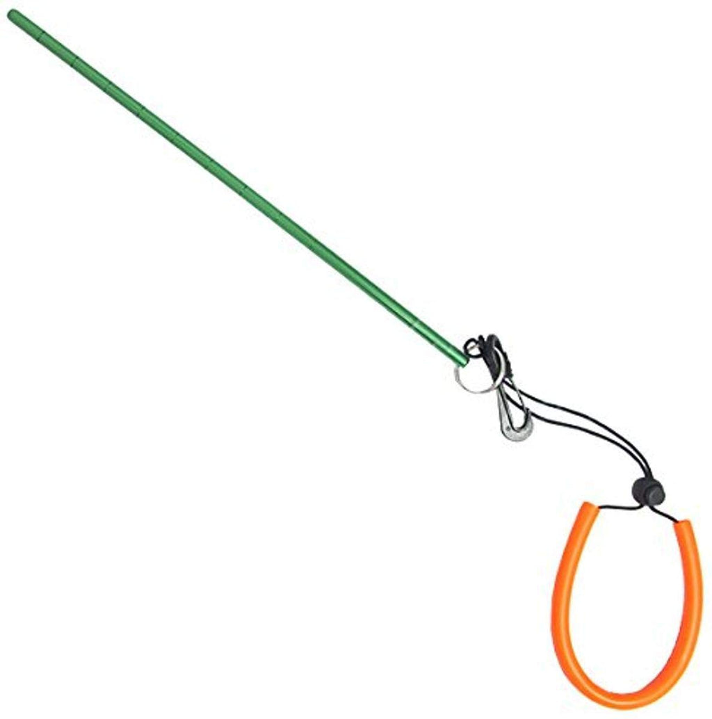 Scuba Choice Scuba Diving 13'' Aluminum Lobster Tickle Pointer Stick With Measurement And Lanyard, Green