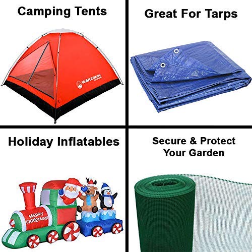 Huji 20Pcs Galvanized Steel Tent Pegs Stakes