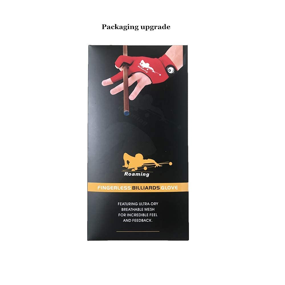 Roaming Quick-Dry Breathable Billiard Shooters Carom Pool Snooker Cue Sport Glove Fits On Right Hand (Black-Right Hand, S/M)