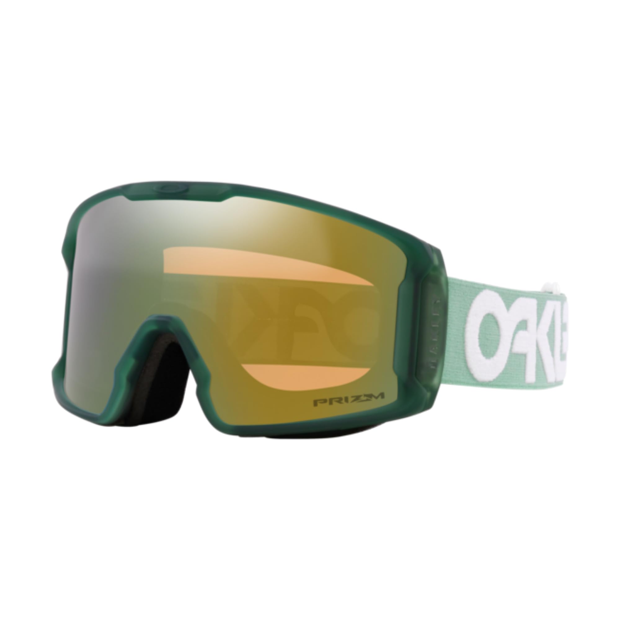 Oakley Line Miner M OO7093 Matte Jade/Prizm Sage Gold Ski Goggles for Men for Women + Bundle Accessory Leash Kit, Microfiber Pou