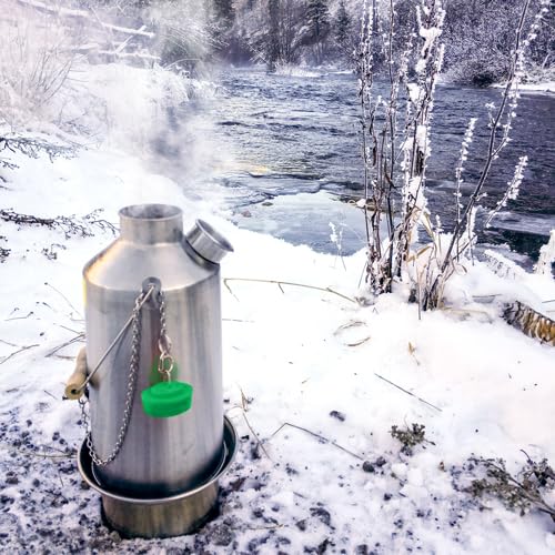 'Base Camp' Kelly Kettle 54Fl.Oz | Stainless Steel | Whistles When Boiled | Kettle & Camp Stove In One | Ultra-Fast | Wood Fuell