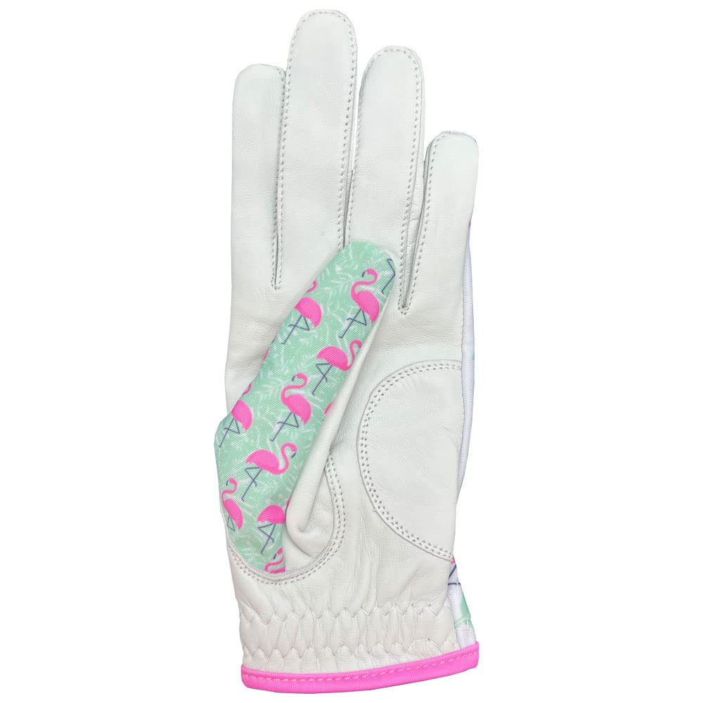 Giggle Golf Women'S Golf Glove (Medium, Worn On Right Hand, Flamingos)