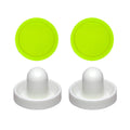 2 Commercial Hockey Fluorescent White Goalies with 2 Large Green Air Pucks