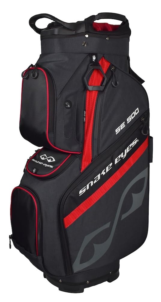 Snake Eyes SE500 14 Way Divider Golf Cart Bag Black/Heather Gray/Red