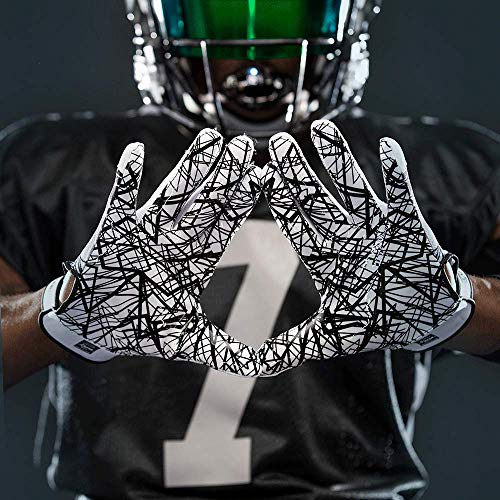 Cutters Football Gloves - Game Day Football Receiver Gloves with High Tack Silicone Grip, Superior Support and Protection - Blac