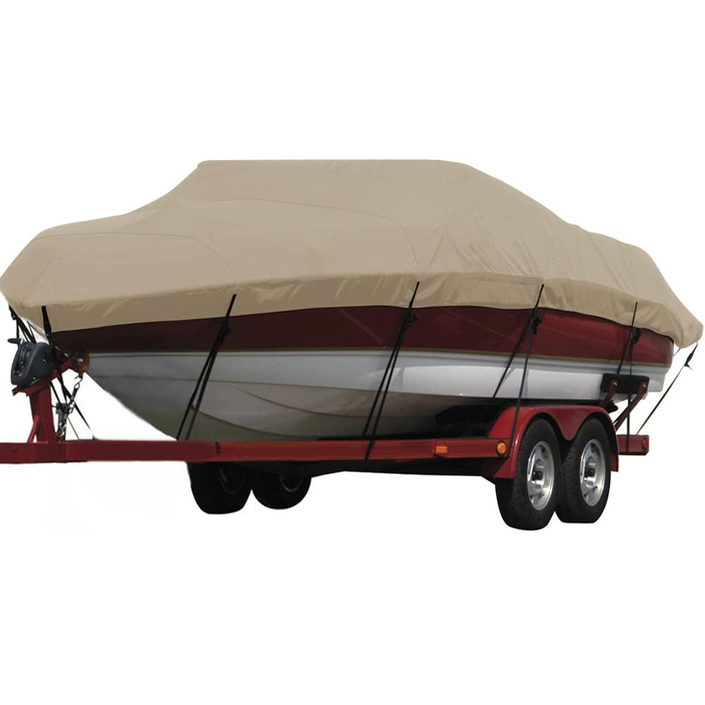 Seamander Heavy Duty Polyester Boat Cover, Marine Grade, Waterproof  Fits VHull, TriHull, Fish & Ski, Runabout Bowrider Boats