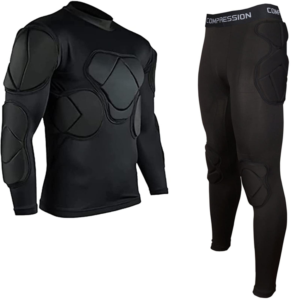 Jellybro Men'S Padded Football Protective Gear Set Training Suit For Soccer Basketball Paintball Rib Protector