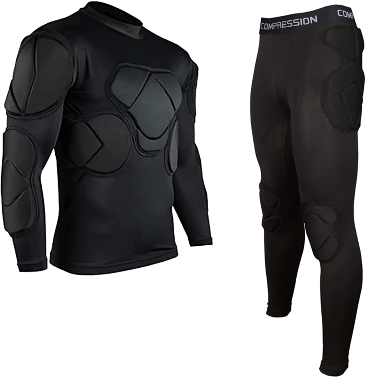Jellybro Men'S Padded Football Protective Gear Set Training Suit For Soccer Basketball Paintball Rib Protector