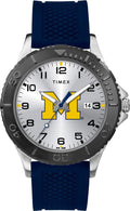 Timex Tribute Mens Collegiate Gamer 42mm Watch - Michigan Wolverines with Navy Silicone Strap