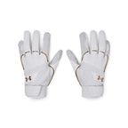 Under Armour Girls' Harper Baseball Gloves 24, (100) White/White/Metallic Gold, Medium