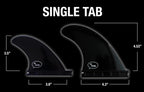 Ho Stevie! Frp Quad (4) Surfboard Fins - Stronger Than Regular Nylon Fins - Includes Fin Bag, Screws, Wax Comb And Fin Key (Blac