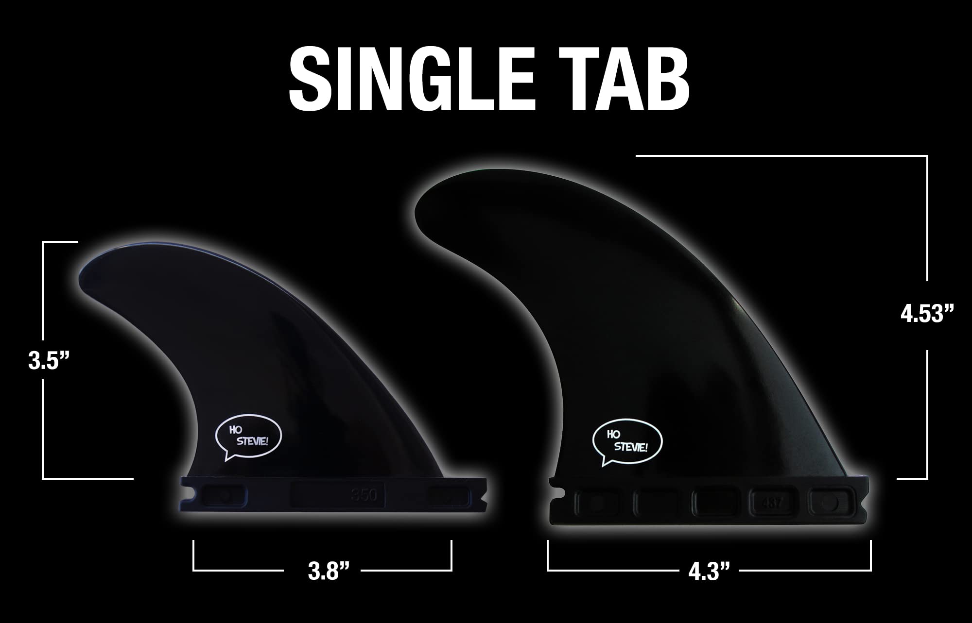 Ho Stevie! Frp Quad (4) Surfboard Fins - Stronger Than Regular Nylon Fins - Includes Fin Bag, Screws, Wax Comb And Fin Key (Blac