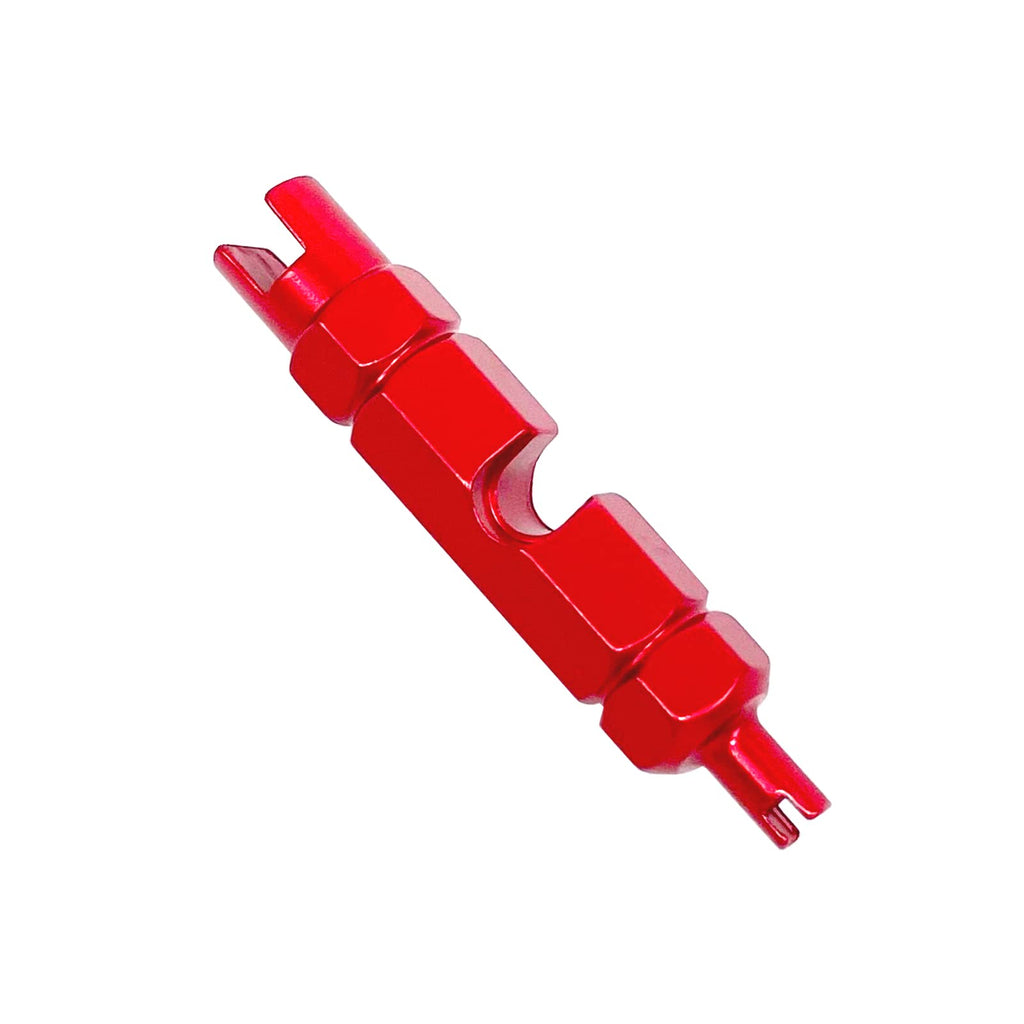 Zufecy Bike Valve Core Repair Tool For Schrader Presta, Valve Core Remover Tool Tubeless Bicycling Tires (Red)