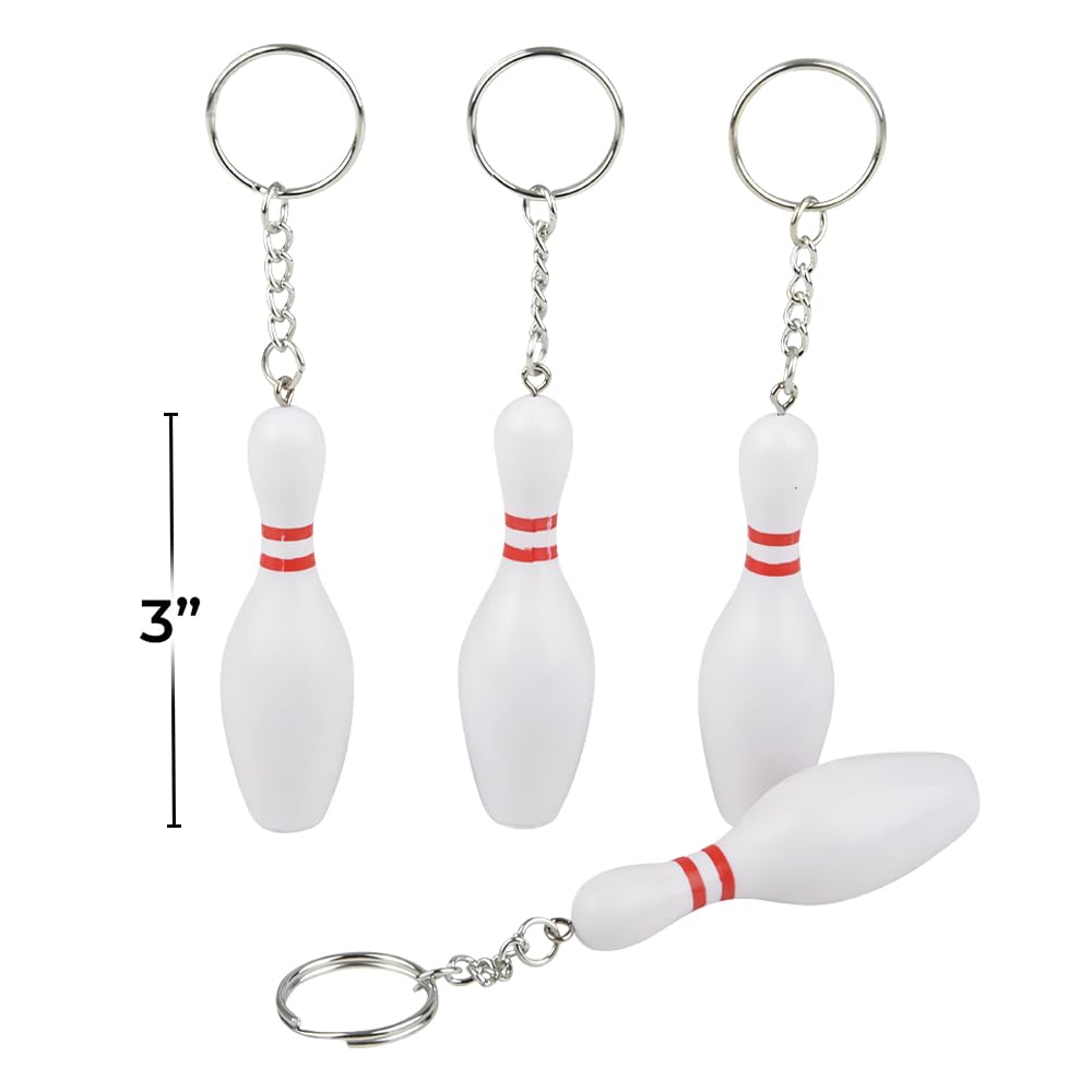 Rhode Island Novelty 3 Inch Bowling Pin Key Chains One Dozen