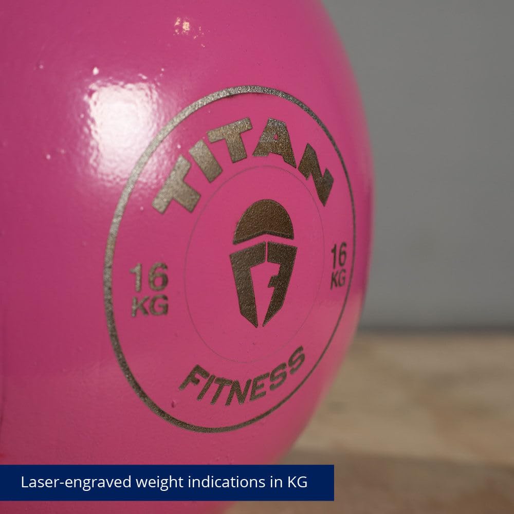 Titan Fitness 16 Kg Competition Kettlebell, Single Piece Casting, Kg Markings, Full Body Workout