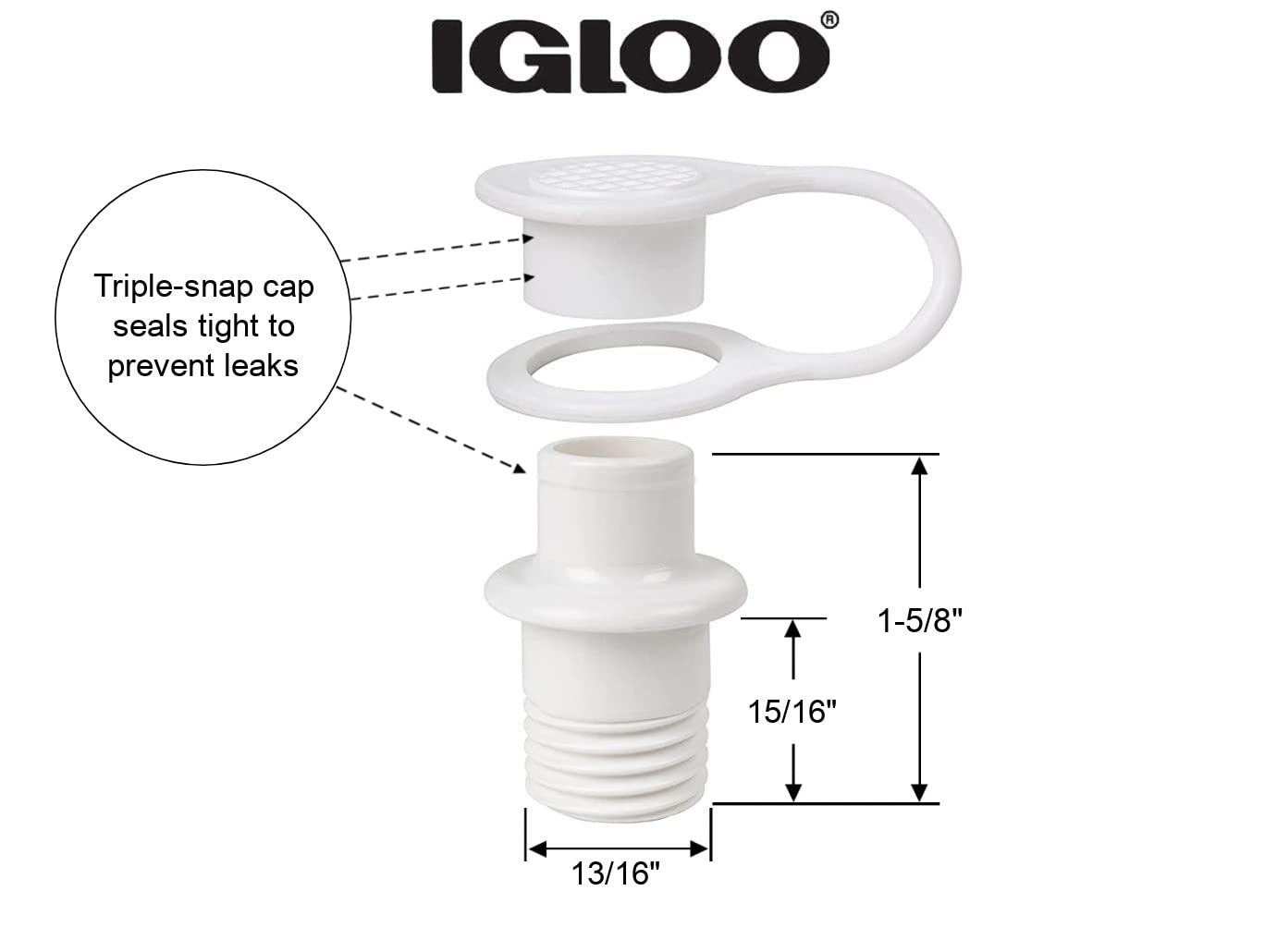 Igloo Replacement Triple Snap Drain Plug