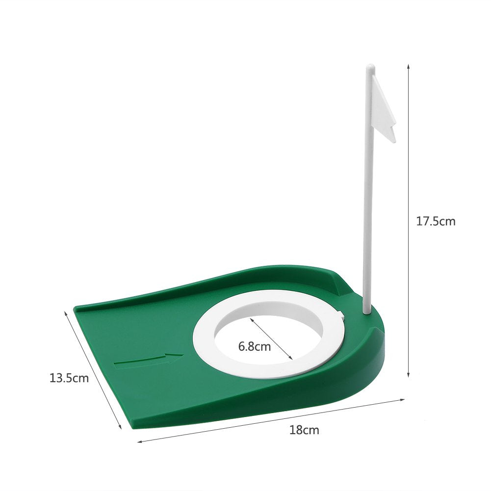 Pwshymi Golf Putting Cup Mini Putt Hole Plastic Indoor Putt Putt Greens Practice Aids Adjustable Hole White Flag Inside Putt For