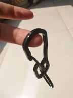 Alsmiley Stainless Steel Carabiner Clip Retractable Ring Set Keychain Quick Release Hooks For Men Women Black